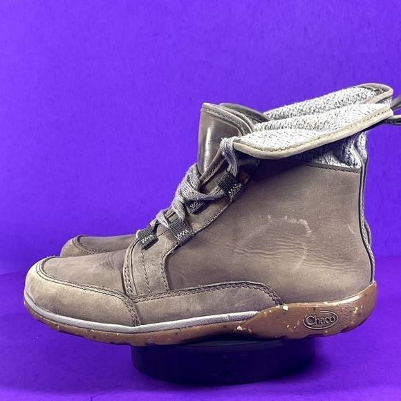 Chaco Women's Size 7 Barbary Chukka Hiking Boots Gray Lace Up Leather JCH199802 - Picture 3 of 9
